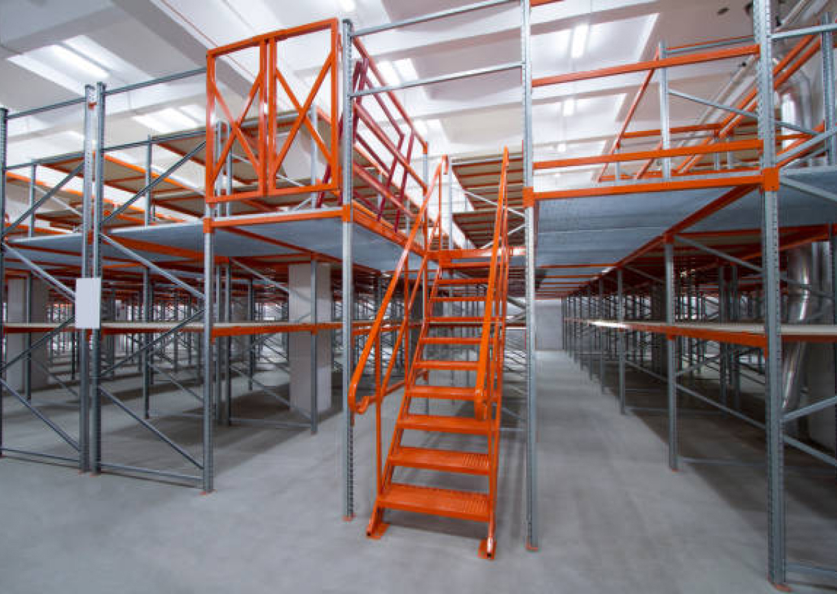 Mezzanine shelving